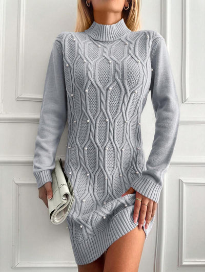 Robe en Maille Grise - Robe Pull