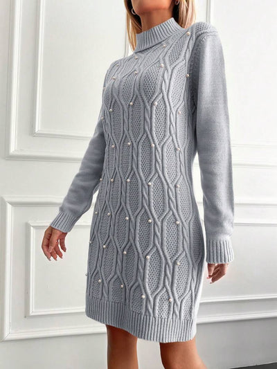 Robe en Maille Grise - Robe Pull
