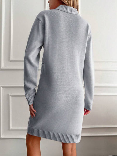 Robe en Maille Grise - Robe Pull