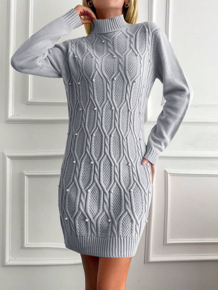 Robe en Maille Grise - Robe Pull