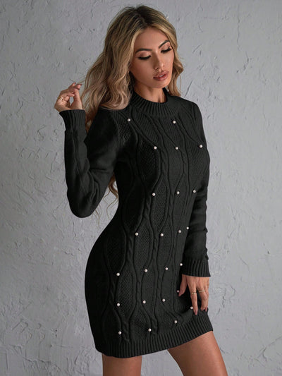 Robe en Maille Noir - Robe Pull