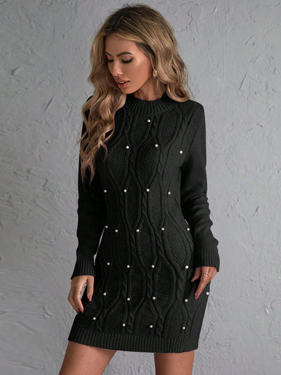 Robe en Maille Noir - Robe Pull