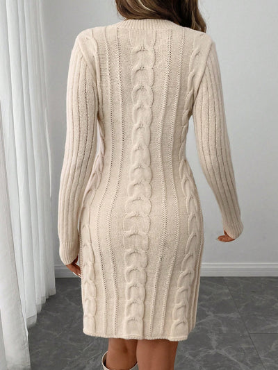 Robe en Maille Beige - Robe Pull
