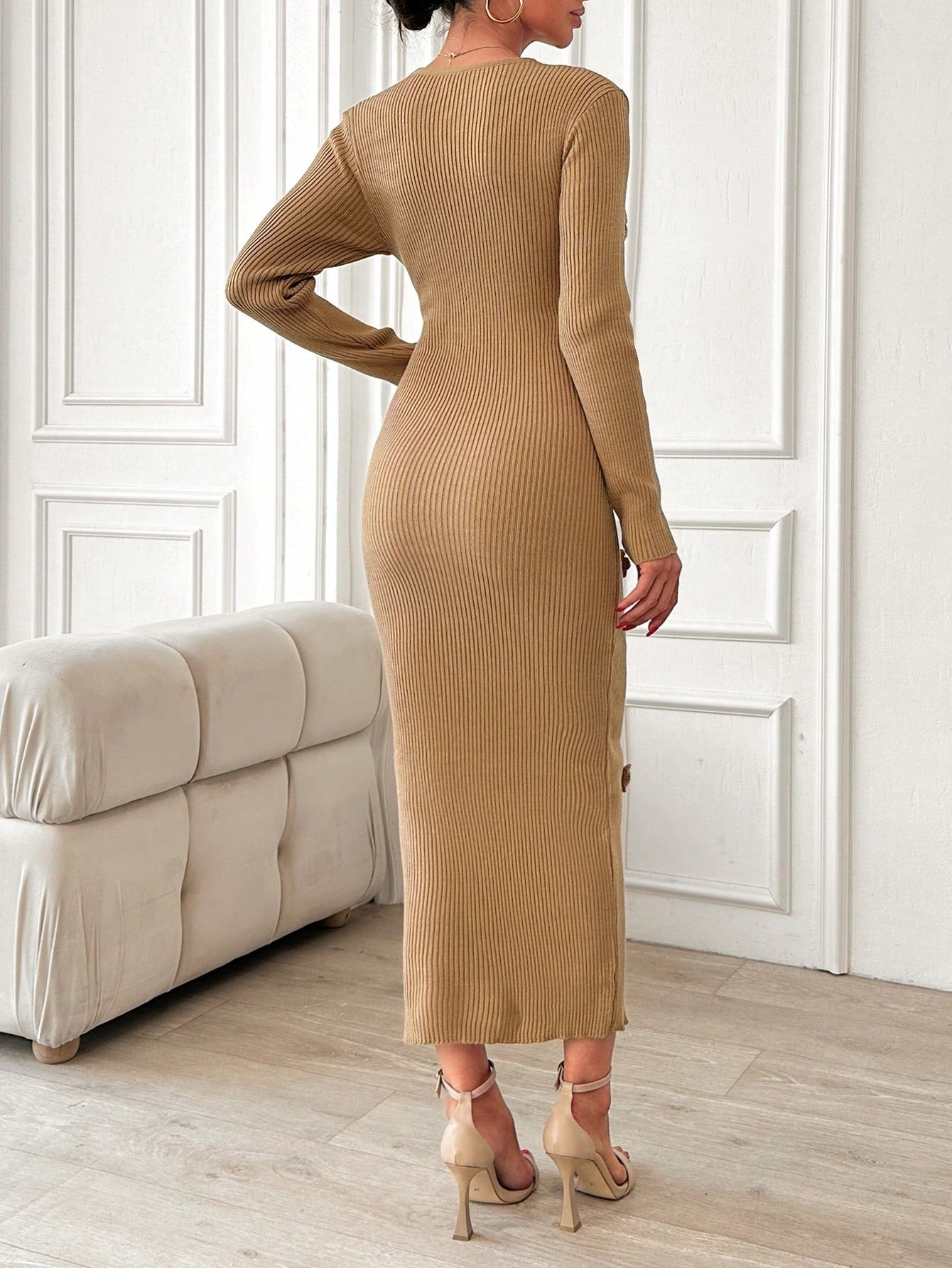 Robe Longue Beige - Robe Pull