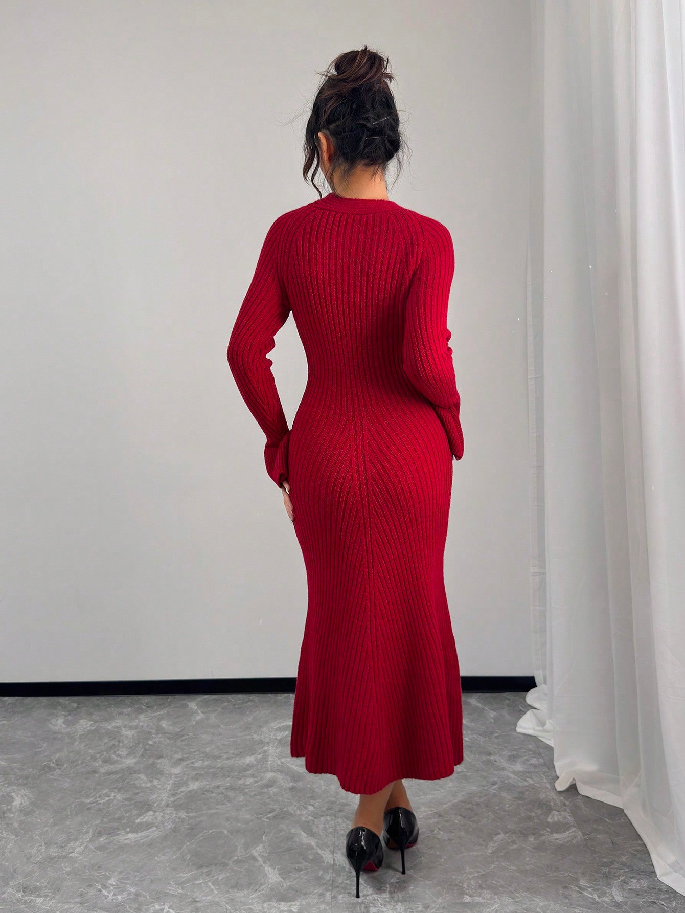 Robe en Maille Rouge - Robe Pull