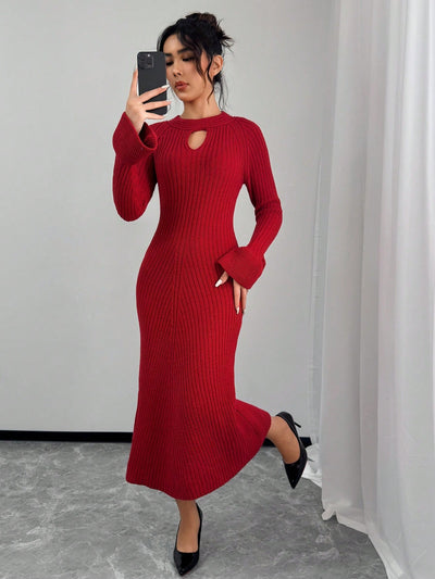 Robe en Maille Rouge - Robe Pull