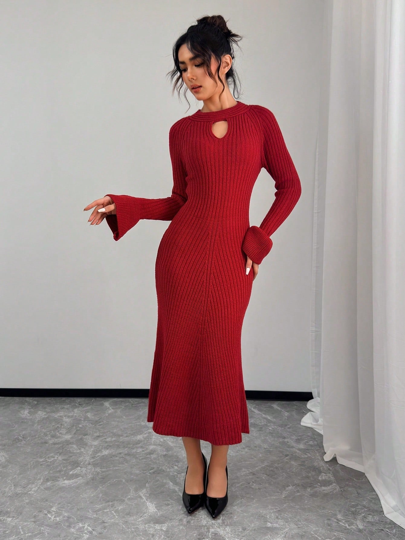 Robe en Maille Rouge - Robe Pull