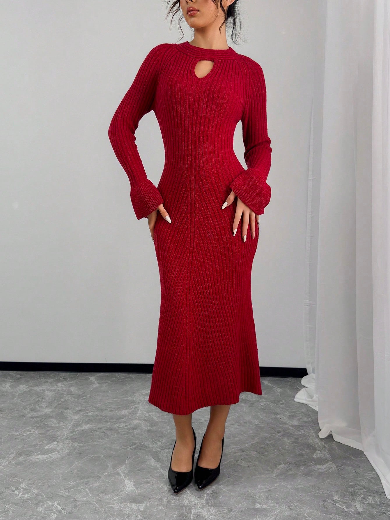 Robe en Maille Rouge - Robe Pull