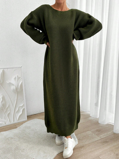 Robe Longue Verte - Robe Pull
