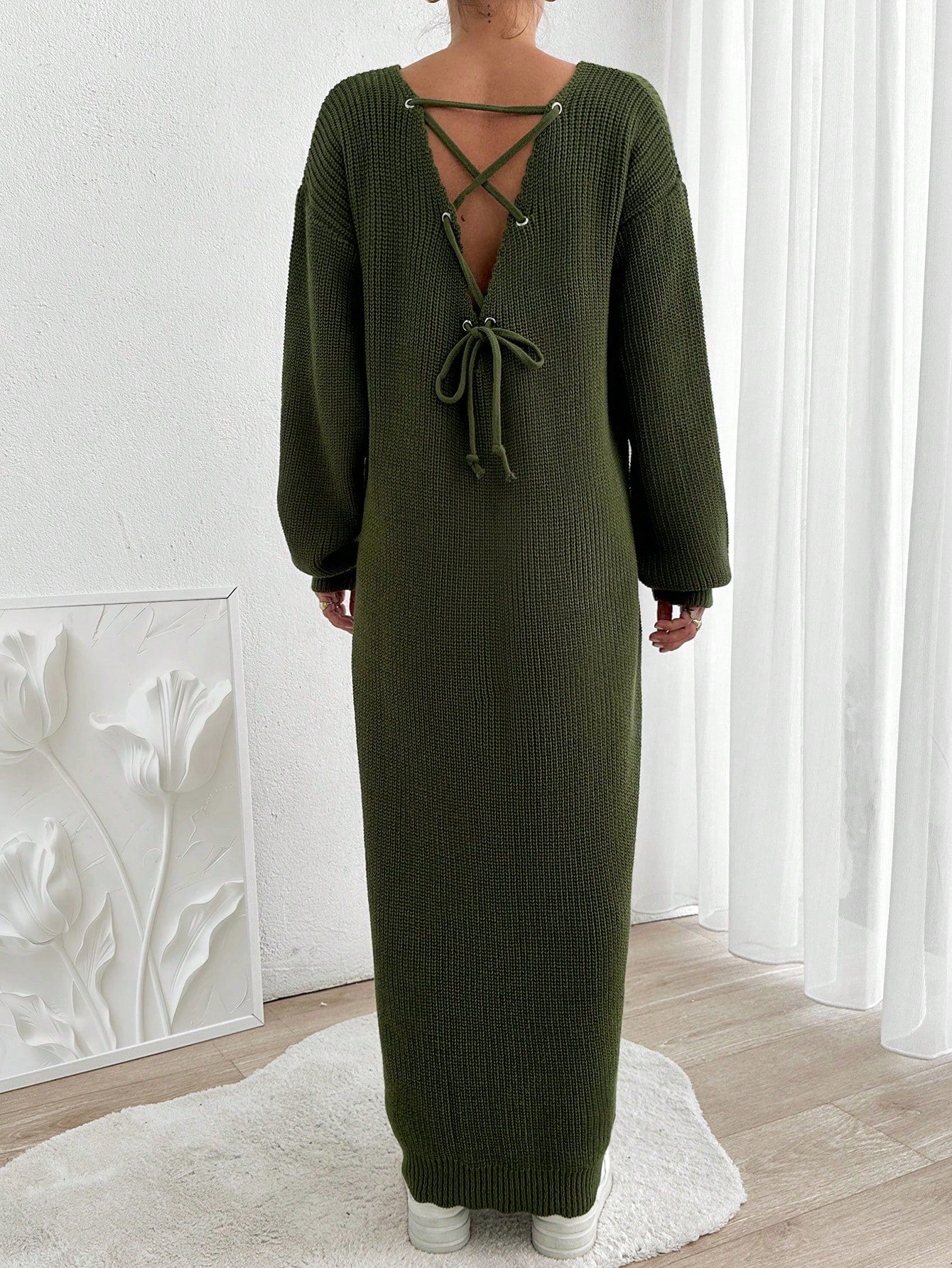 Robe Longue Verte - Robe Pull