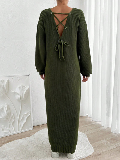 Robe Longue Verte - Robe Pull