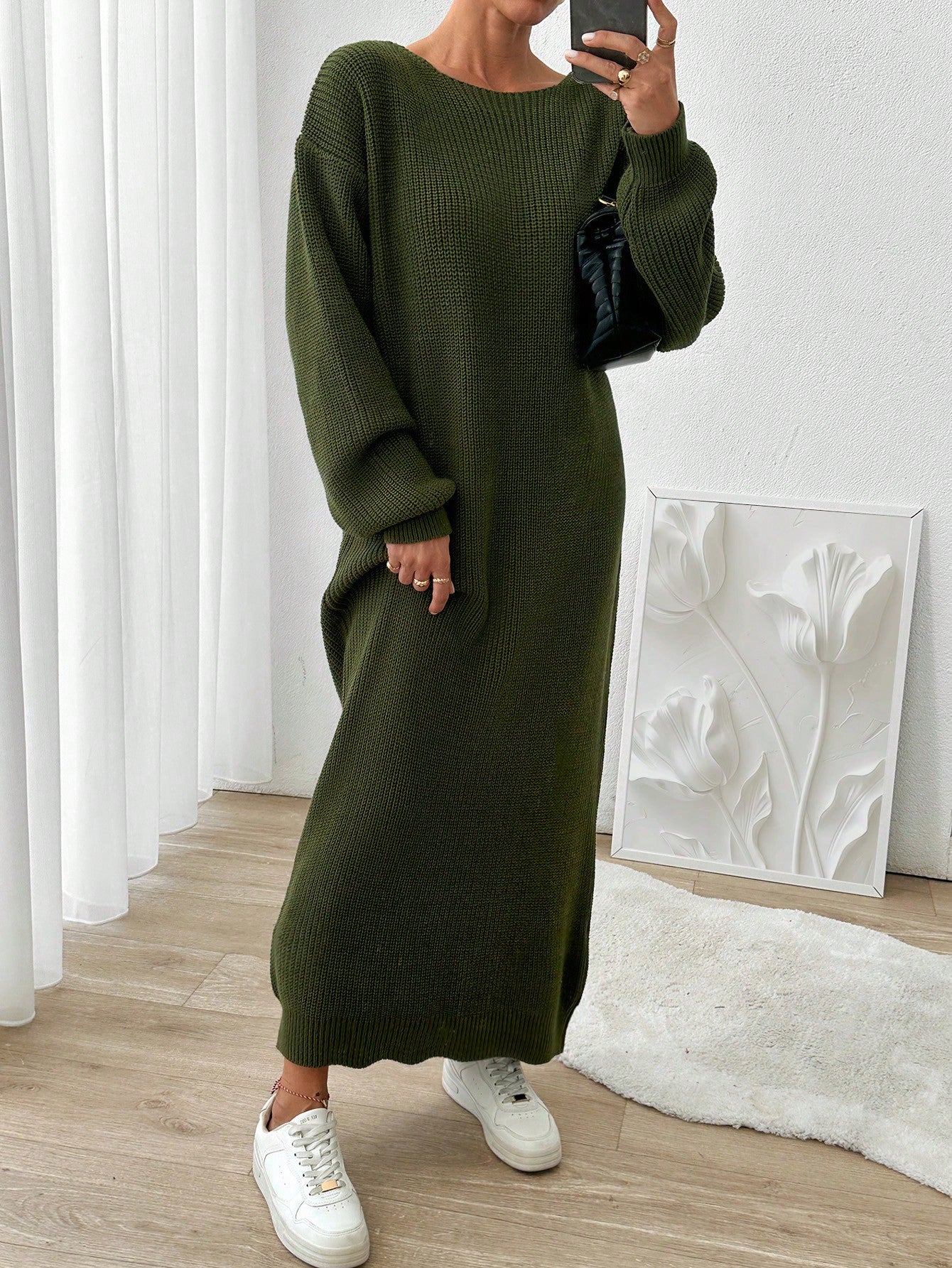 Robe Longue Verte - Robe Pull