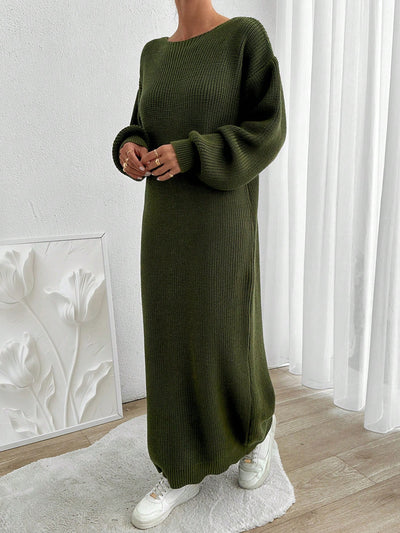 Robe Longue Verte - Robe Pull