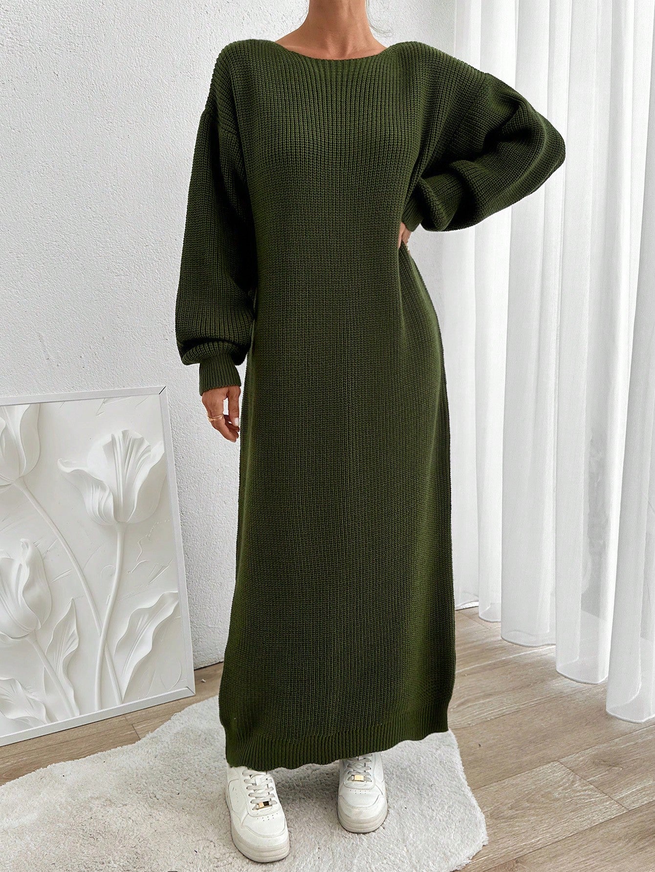 Robe Longue Verte - Robe Pull