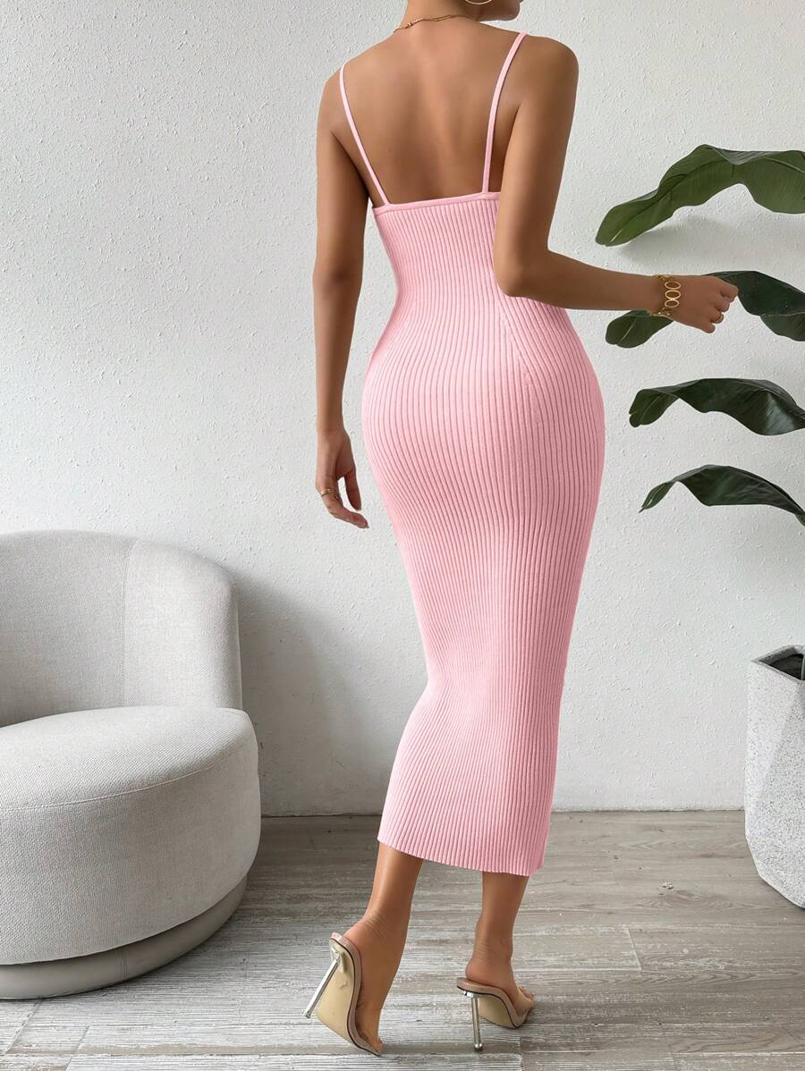 Robe Longue en Maille sans Manche - Robe Pull
