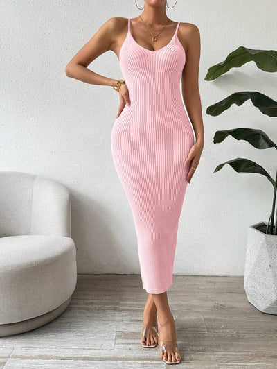 Robe Longue en Maille sans Manche - Robe Pull