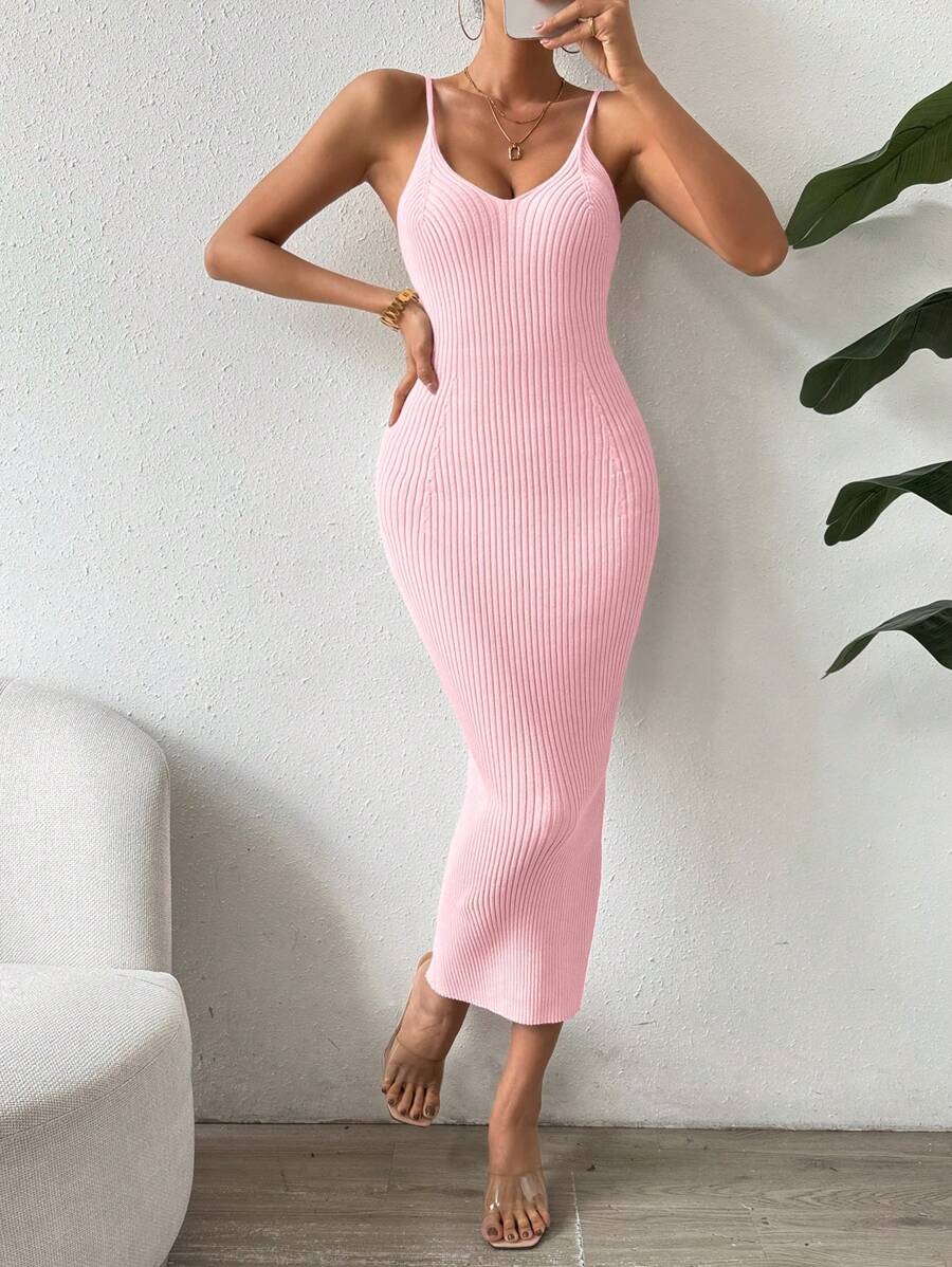 Robe Longue en Maille sans Manche - Robe Pull