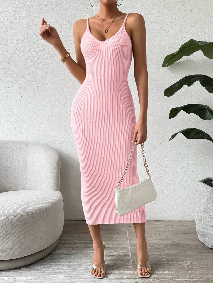 Robe Longue en Maille sans Manche - Robe Pull
