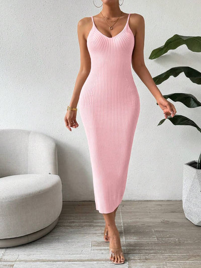 Robe Longue en Maille sans Manche - Robe Pull