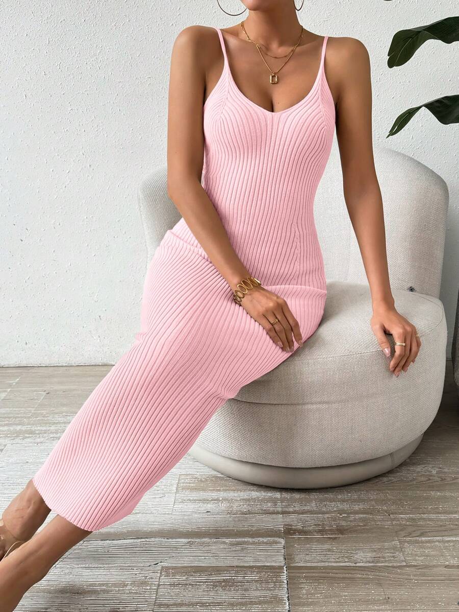 Robe Longue en Maille sans Manche - Robe Pull
