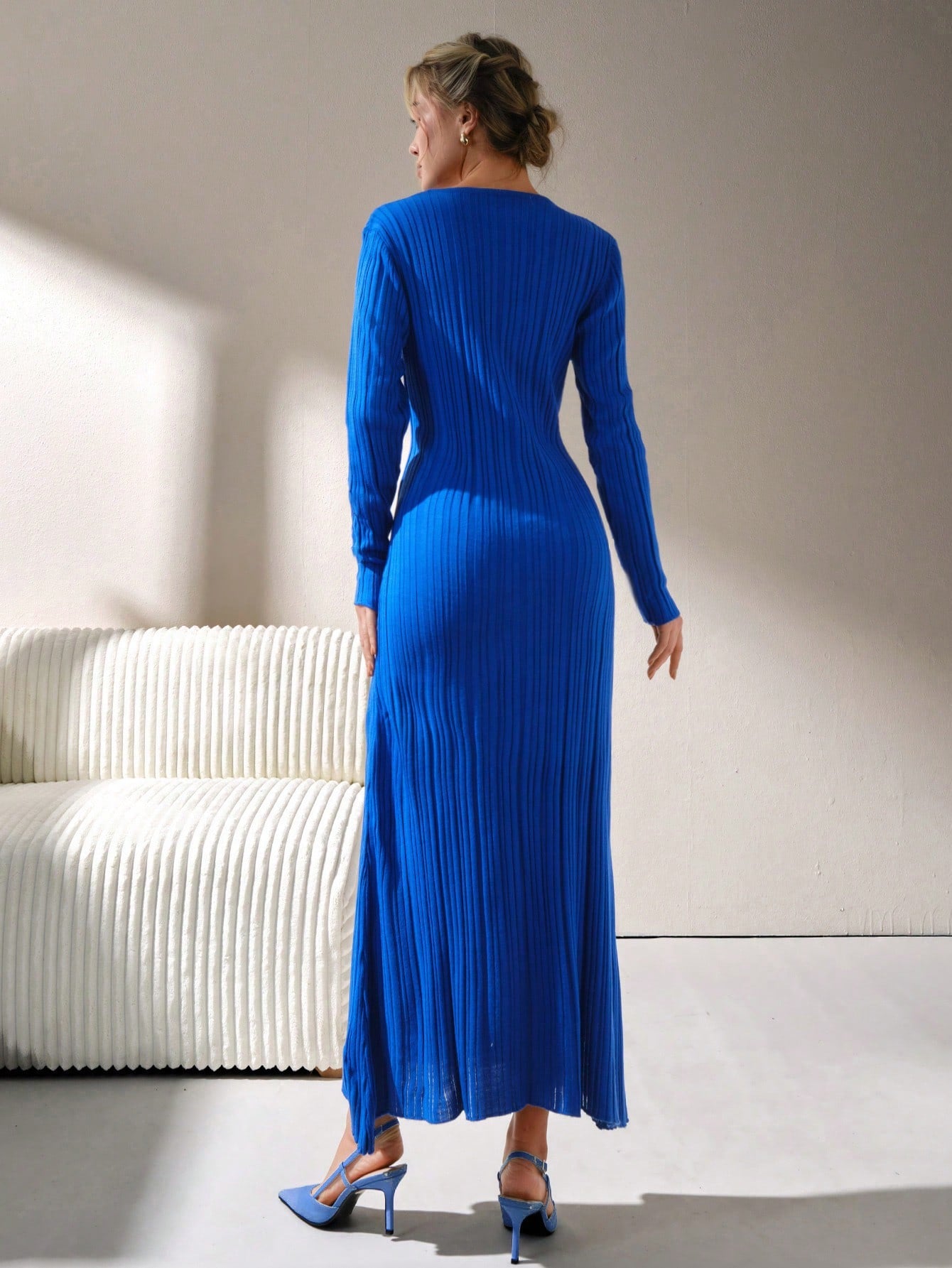 Robe Longue Bleu - Robe Pull