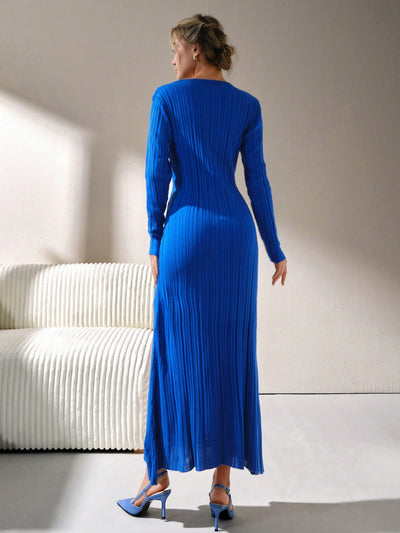 Robe Longue Bleu - Robe Pull