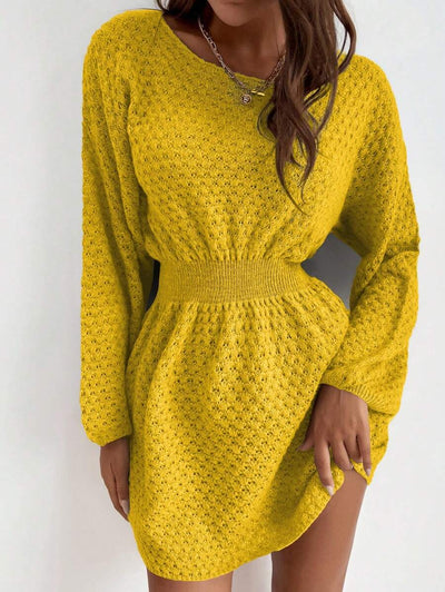 Robe en Maille Jaune - Robe Pull