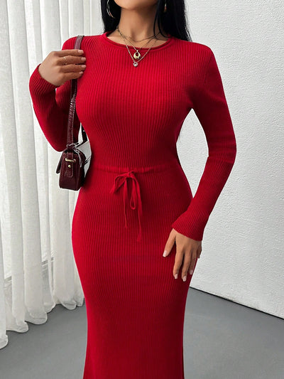 Robe Longue Rouge - Robe Pull