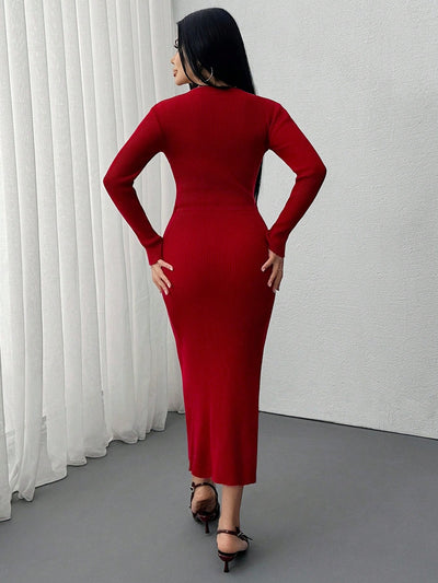 Robe Longue Rouge - Robe Pull