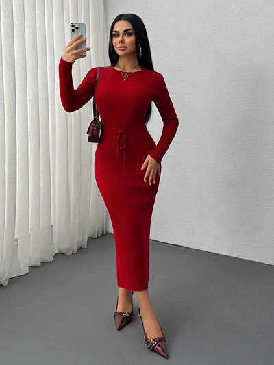 Robe Longue Rouge - Robe Pull