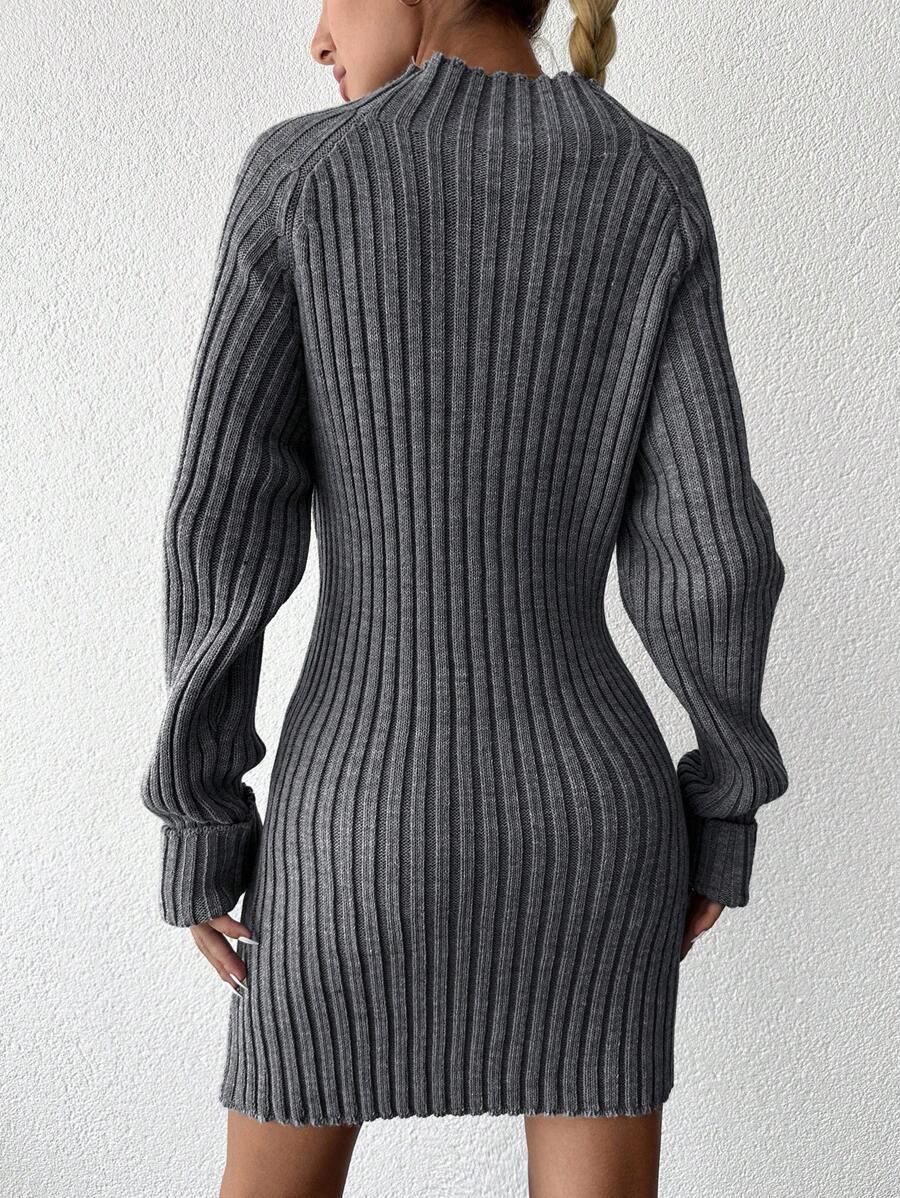Robe en Maille Col Montant - Robe Pull