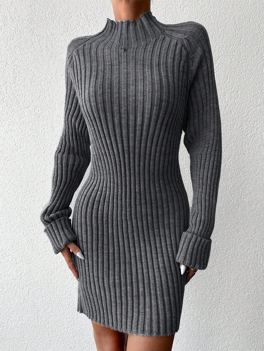 Robe en Maille Col Montant - Robe Pull