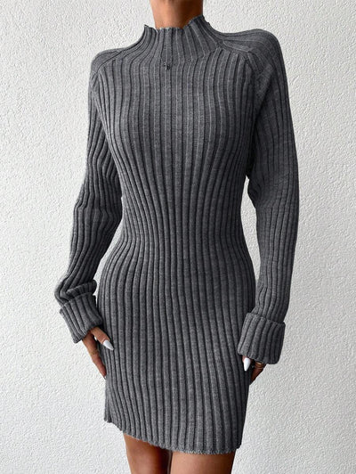 Robe en Maille Col Montant - Robe Pull