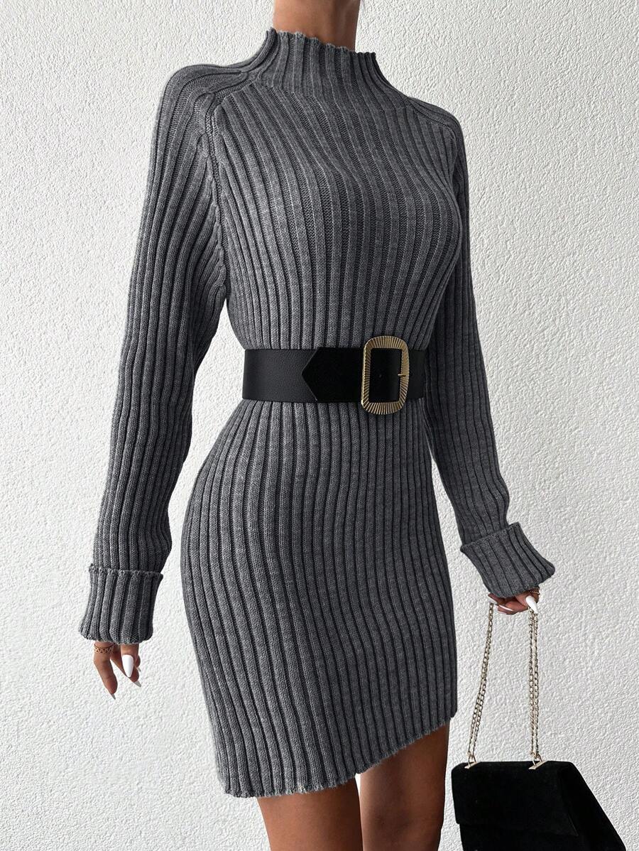 Robe en Maille Col Montant - Robe Pull