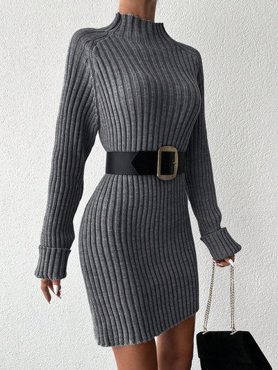 Robe en Maille Col Montant - Robe Pull