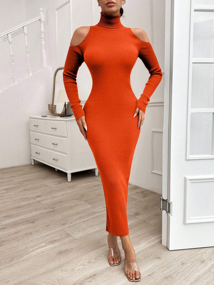 Robe Longue Orange - Robe Pull