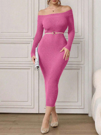Robe Longue Rose - Robe Pull