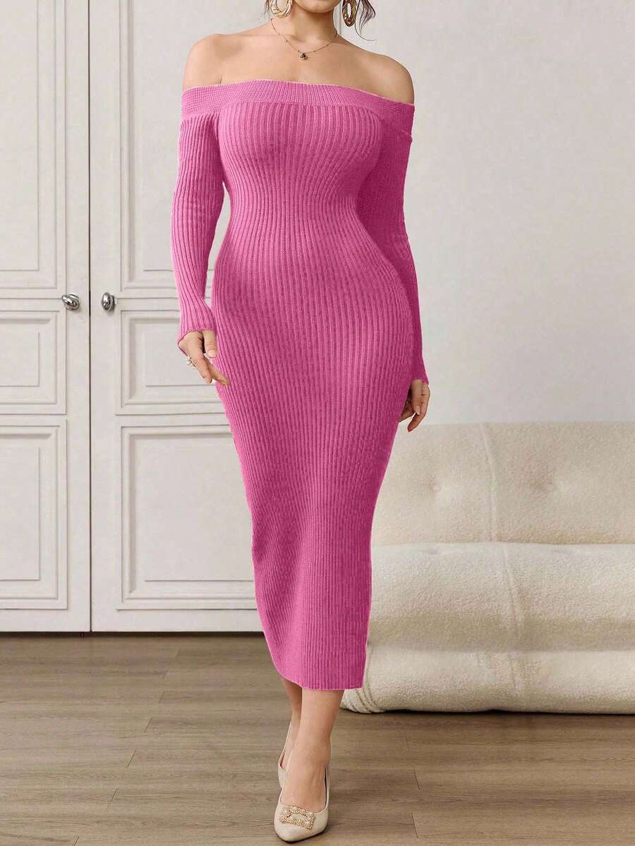 Robe Longue Rose - Robe Pull