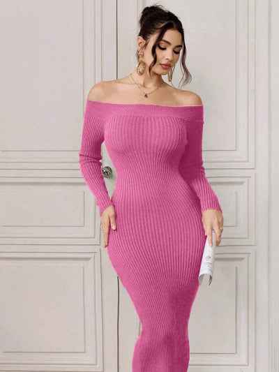 Robe Longue Rose - Robe Pull
