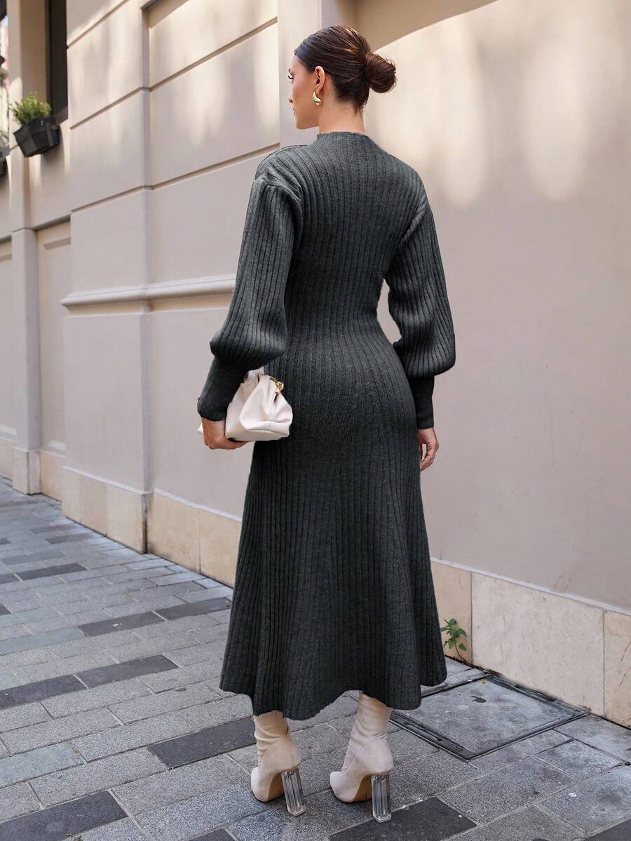 Robe Longue Grise - Robe Pull