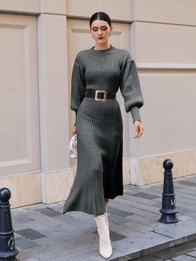 Robe Longue Grise - Robe Pull