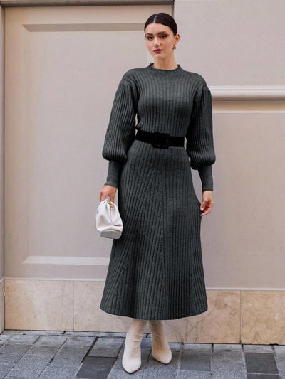 Robe Longue Grise - Robe Pull