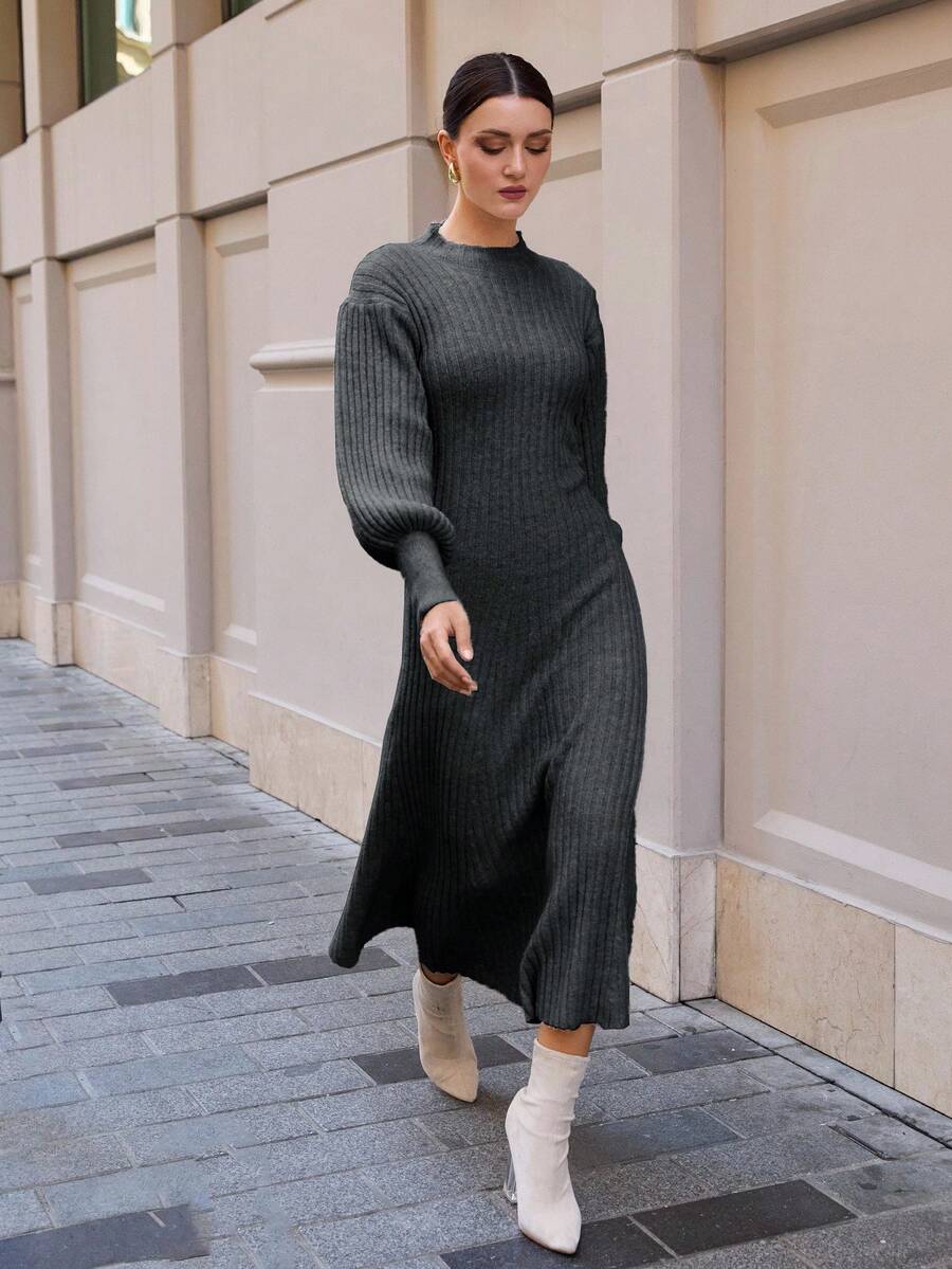 Robe Longue Grise - Robe Pull