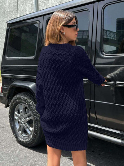 Robe en Maille Bleu - Robe Pull
