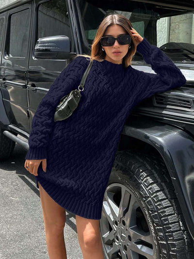 Robe en Maille Bleu - Robe Pull