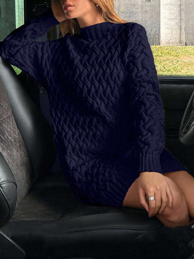Robe en Maille Bleu - Robe Pull