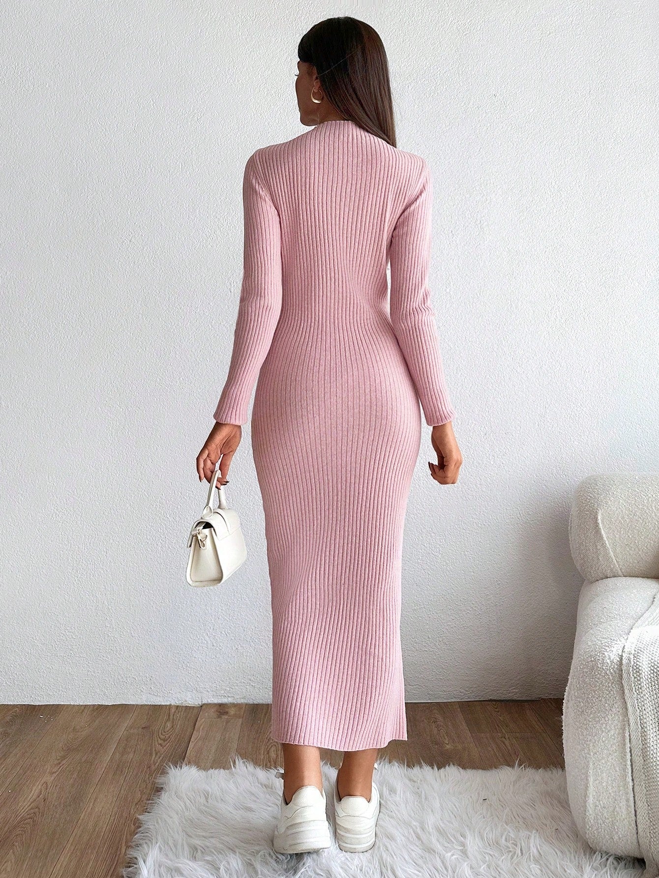 Robe en Maille Rose - Robe Pull